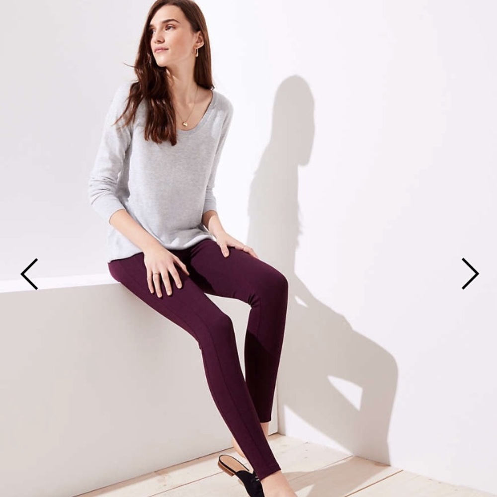 Ann Taylor burgundy leggings